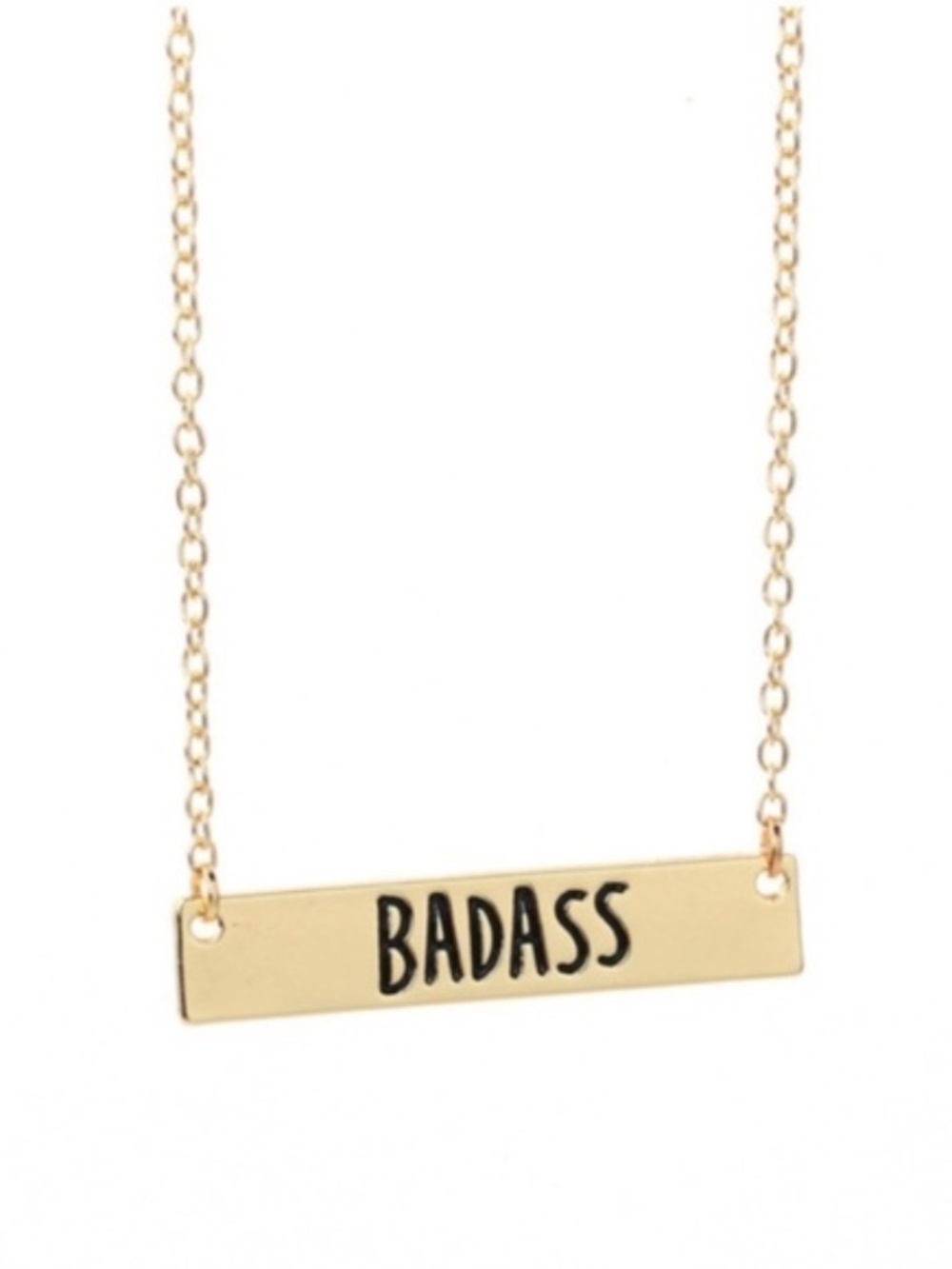 NWT Badass Necklace Gold Adjustable Chain Pendant Birthday Gift Sister Cousin